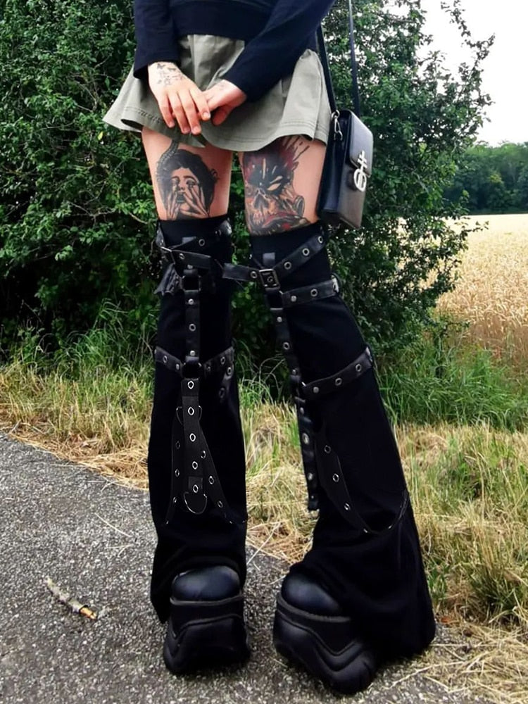 Gothic Eyelet Strap Trouser