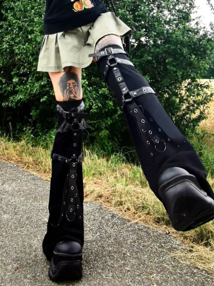 Gothic Eyelet Strap Trouser