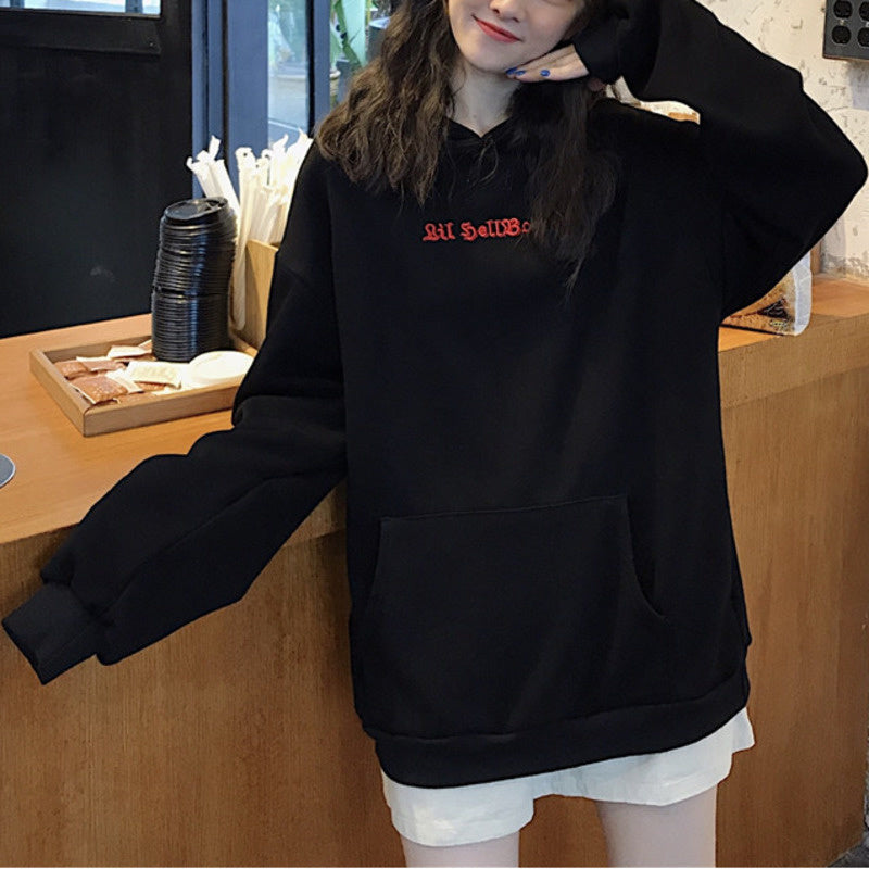 Gothic Hoodie with Little Devil Horns