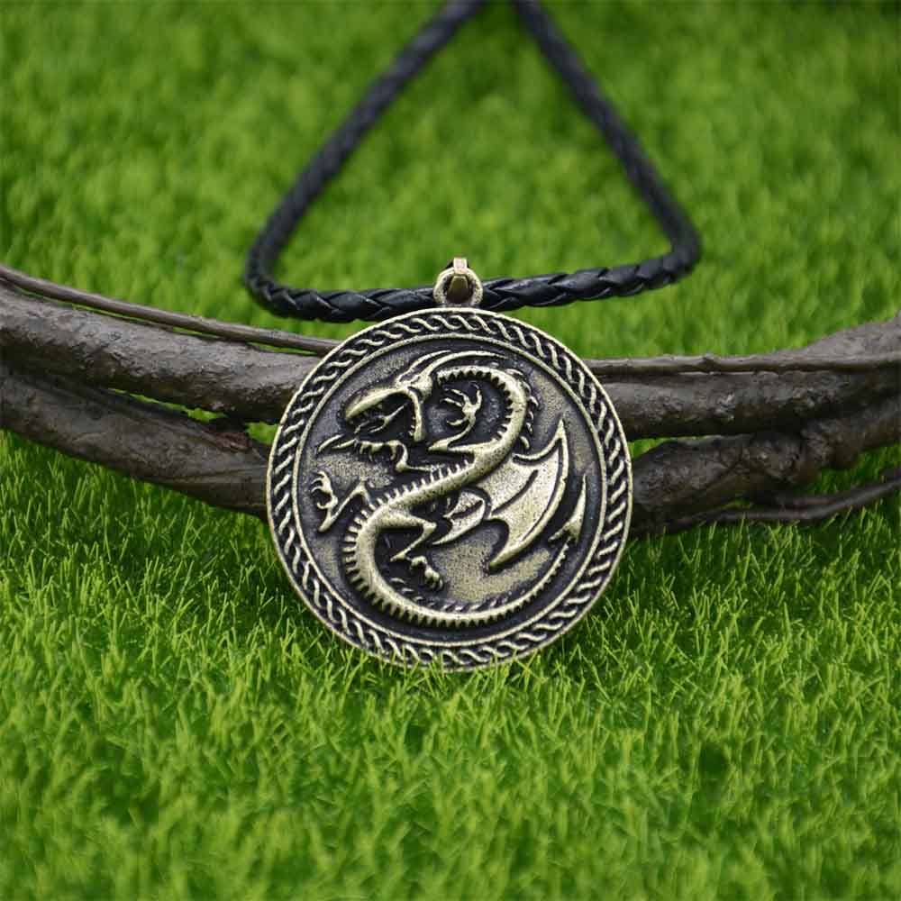 Gothic Viking Dragon Pendant Necklace