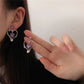 Gothic Harajuku Vintage Peach Heart Fairy Angel Moon Pendant Earrings