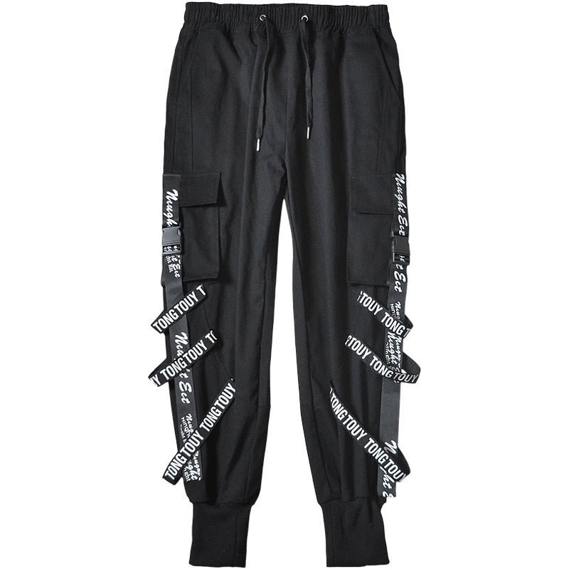 Gothic Cargo Pants Joggers with Ribbon A68