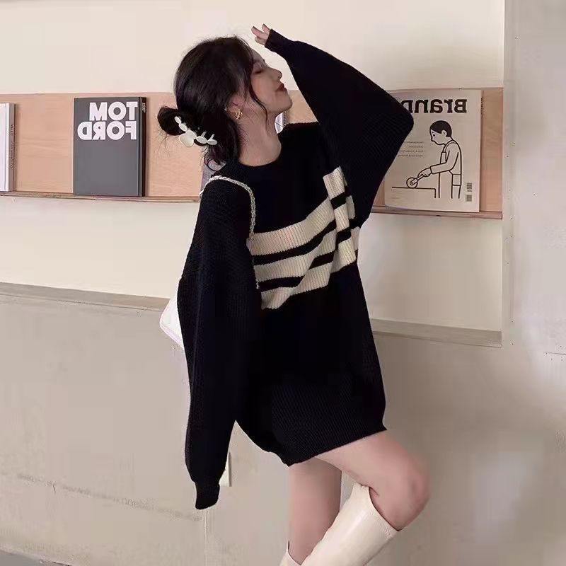 Gothic Deeptown Striped Sweater for Women