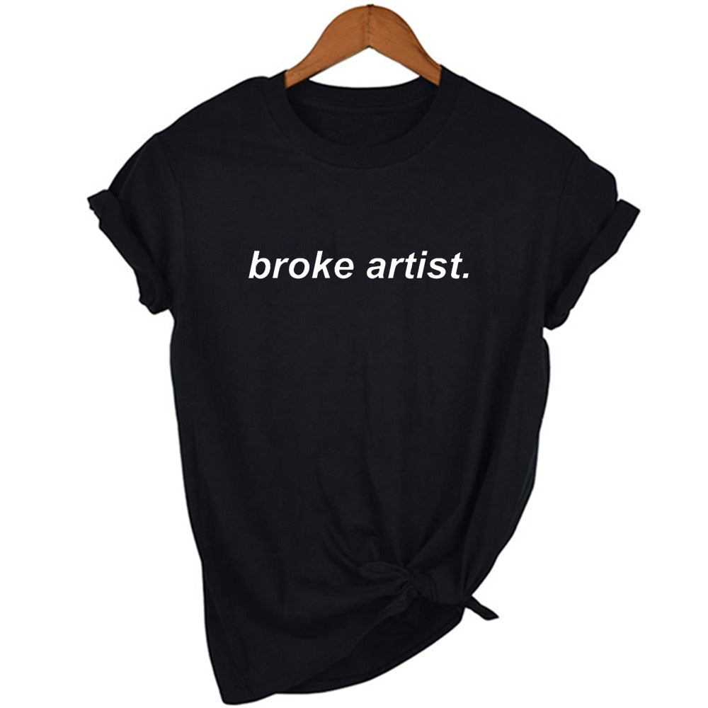 Casual and creative Broke Artist graphic tee for expressive individuals.