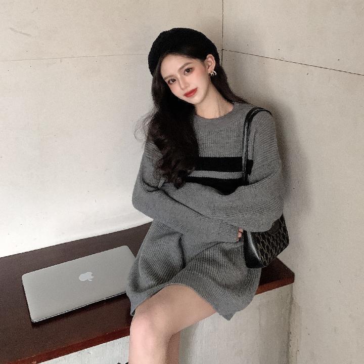 Gothic Deeptown Striped Sweater for Women