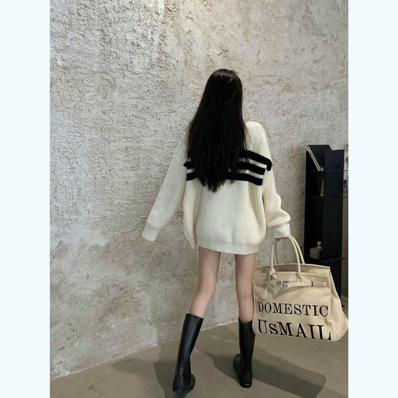 Gothic Deeptown Striped Sweater for Women