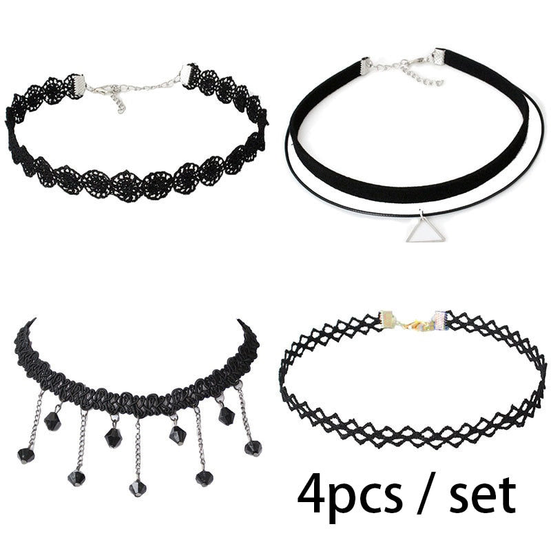 Gothic Leather Velvet Choker Necklaces