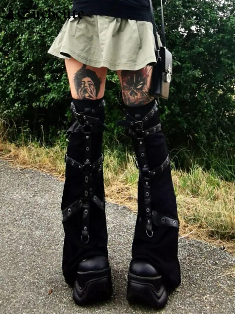 Gothic Eyelet Strap Trouser