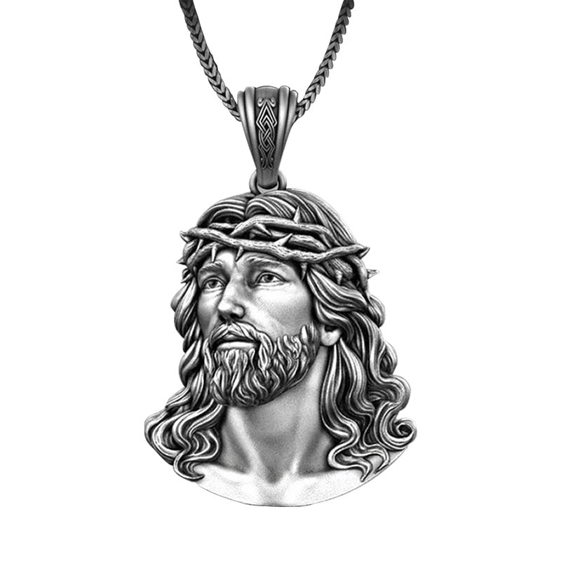 Vintage Crucifixion Crown of Thorns Jesus Necklace