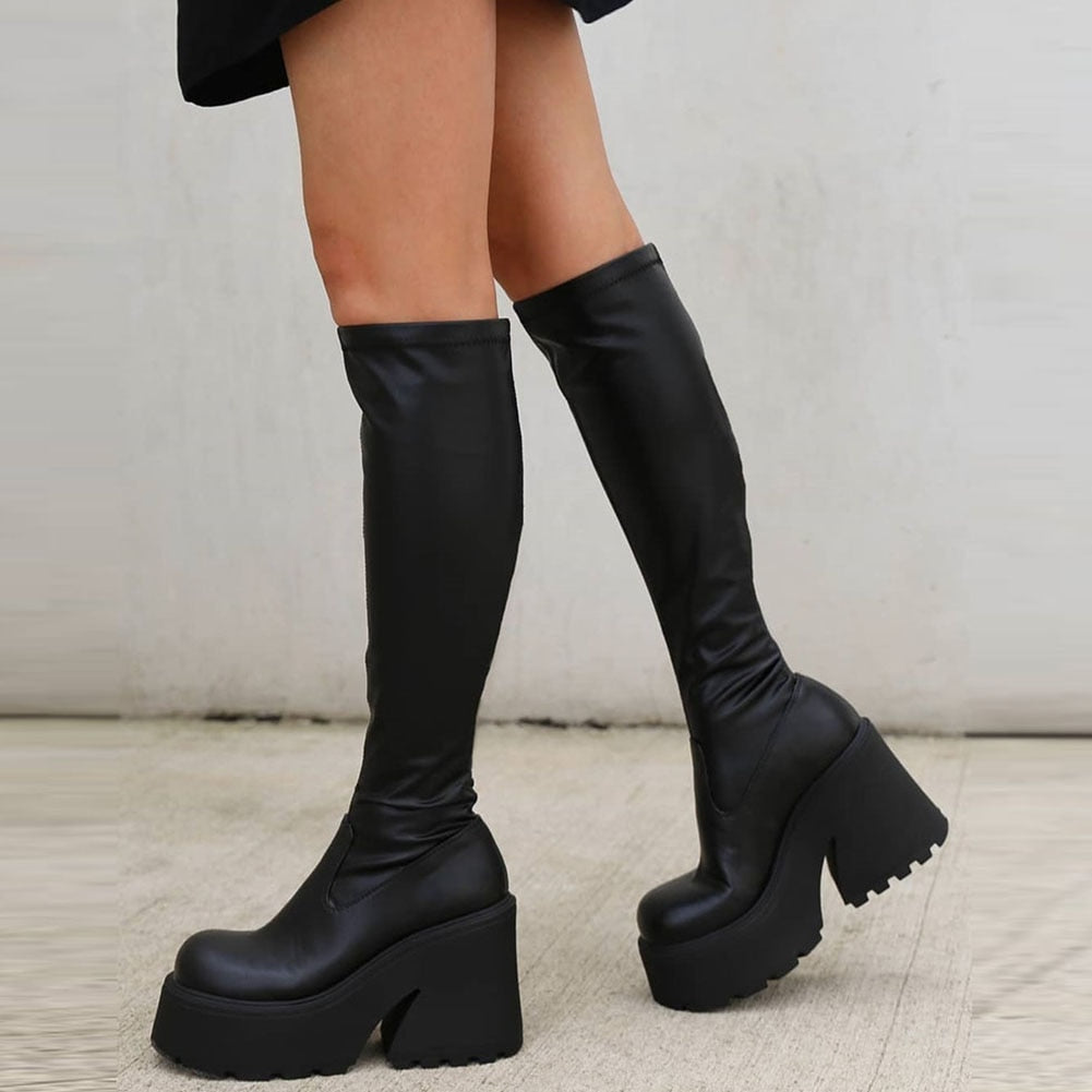 Gothic Style Knee-High Boots