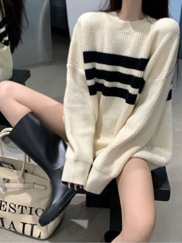 Gothic Deeptown Striped Sweater for Women