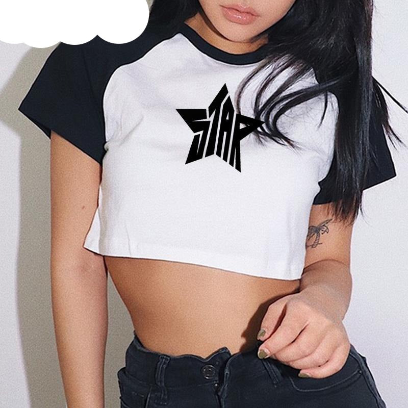 Y2K-inspired star top designed to elevate your gothic fashion game"