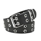 Gothic Leather Belt with Double Star Eye Rivets and Double Pin Buckle