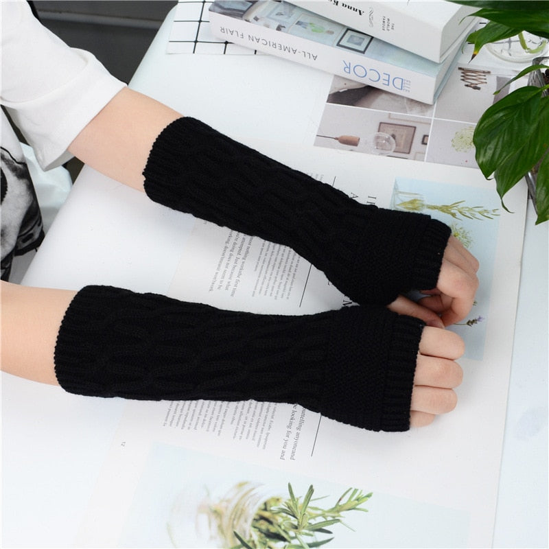 Soft Long Fingerless Gloves