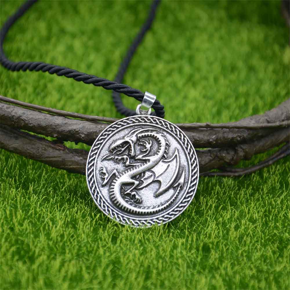 Gothic Viking Dragon Pendant Necklace
