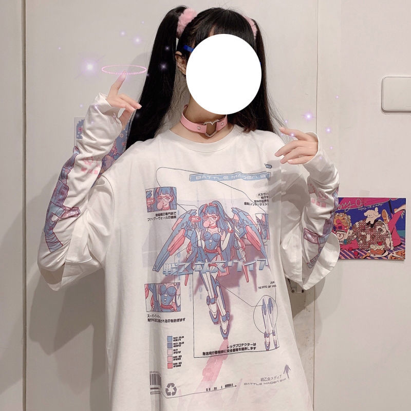 Egirl Summer anime Split Sleeves Tee Shirt