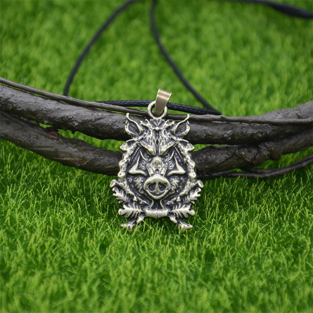 Gothic Wolf Pendant Viking Necklace