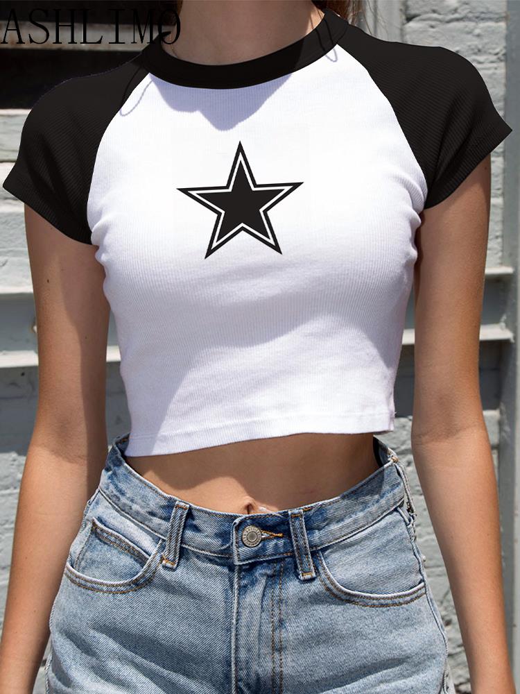 "Gothic Female Y2K Star Top with a stylish and edgy design