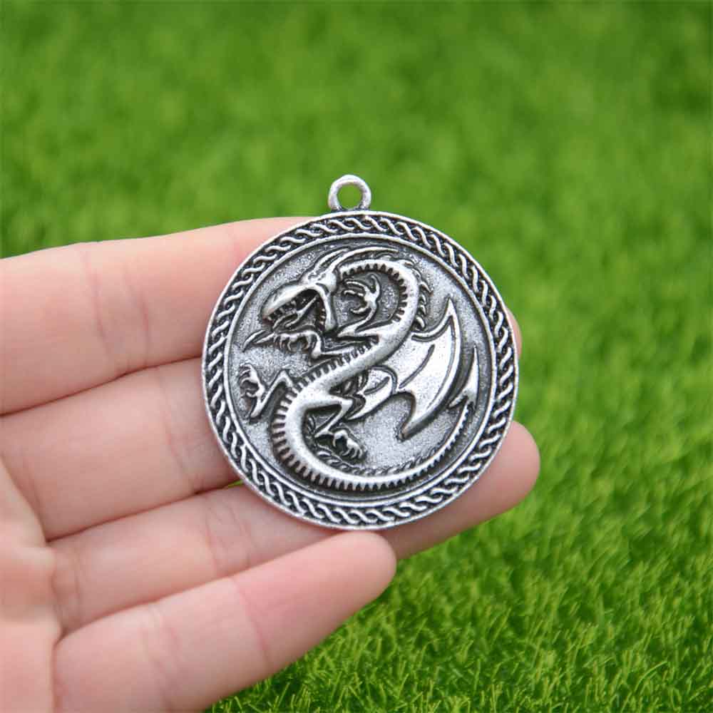 Gothic Viking Dragon Pendant Necklace