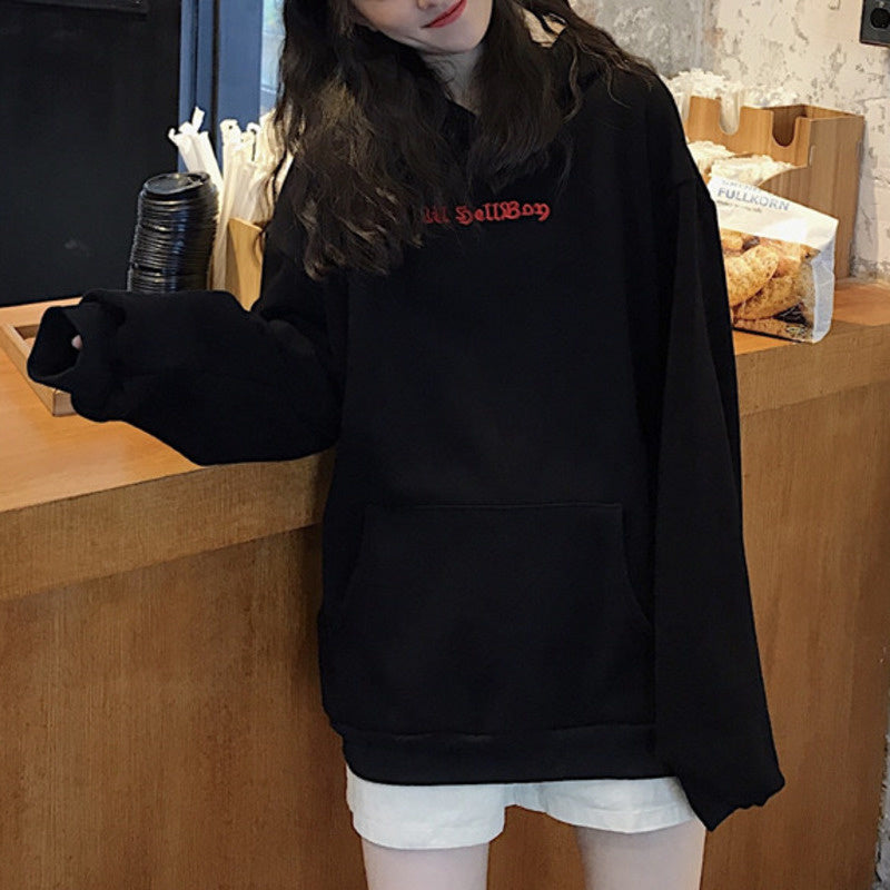 Gothic Hoodie with Little Devil Horns