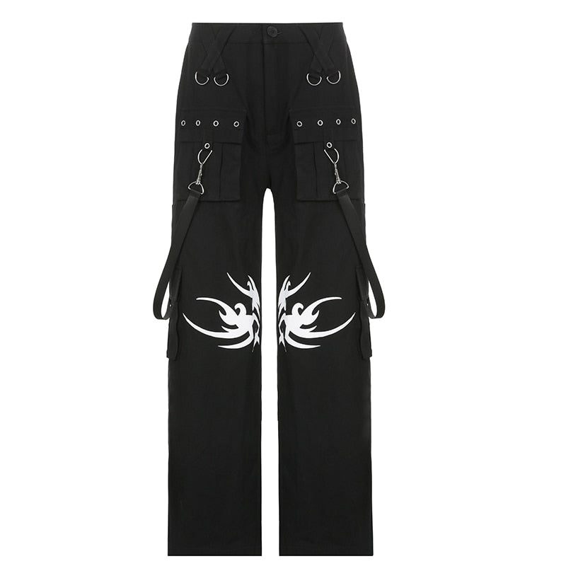 Gothic Bandage Wide Leg Pants