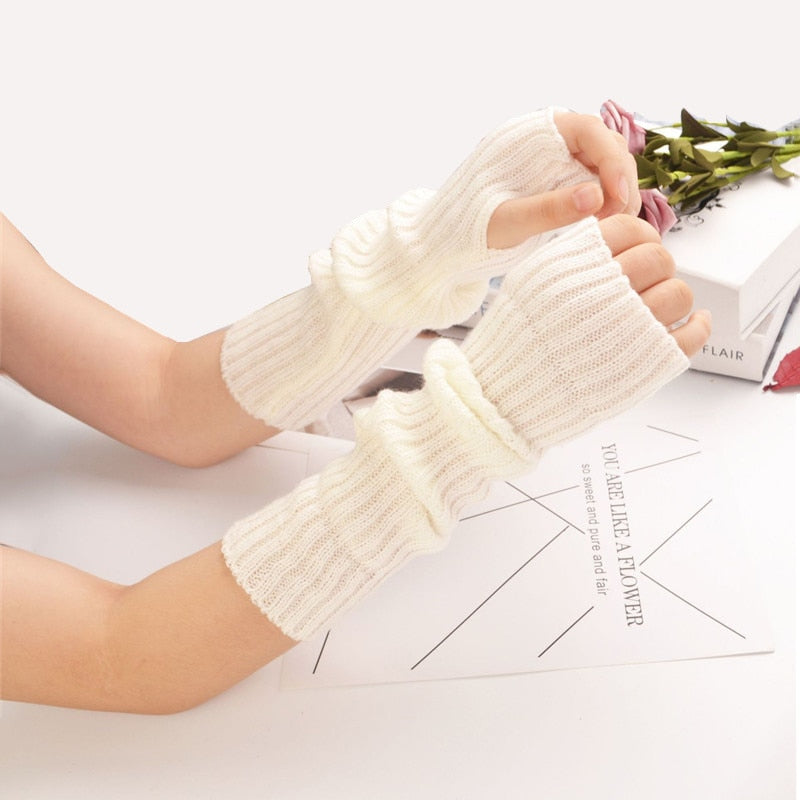 Soft Long Fingerless Gloves