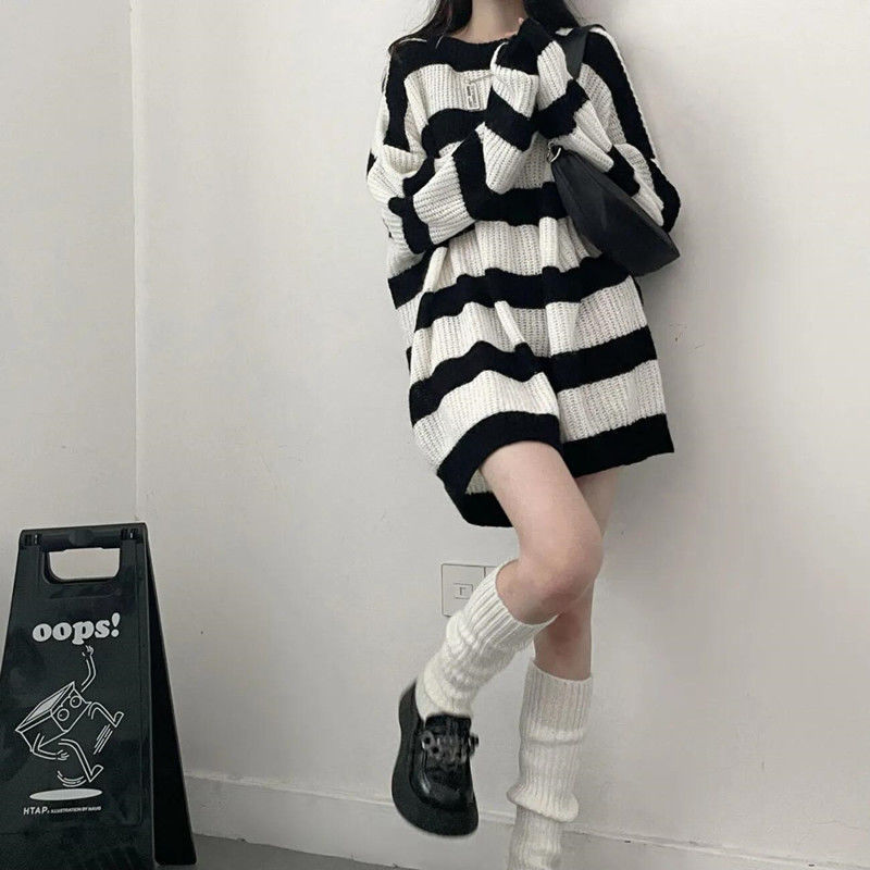Gothic Deeptown Striped Sweater for Women