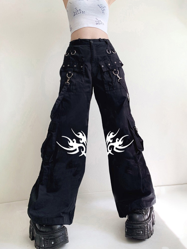 Gothic Bandage Wide Leg Pants