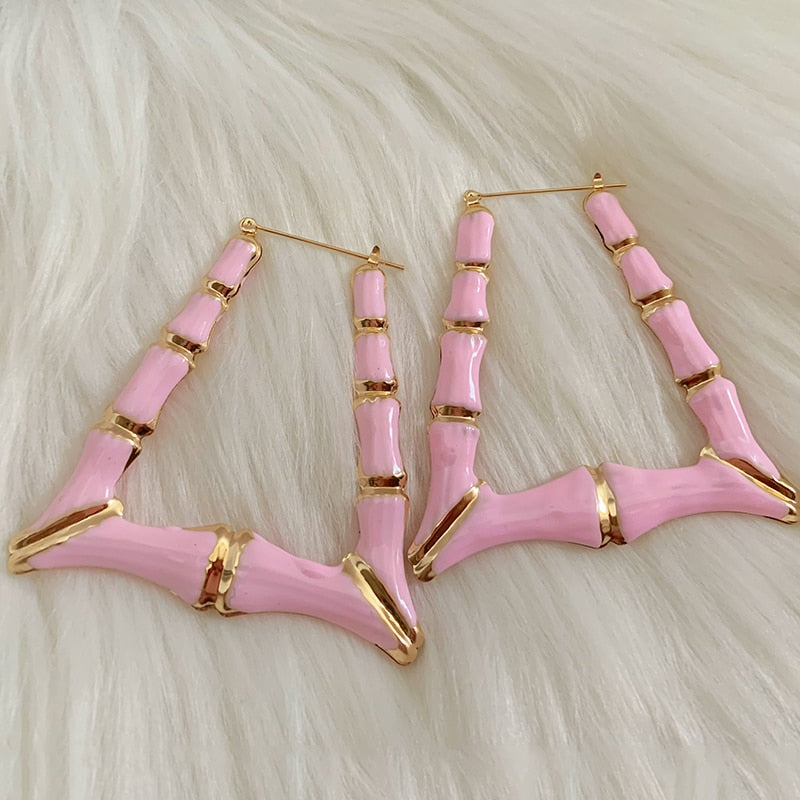 Gothic Rainbow Heart Hoop Earrings Korean Fashion