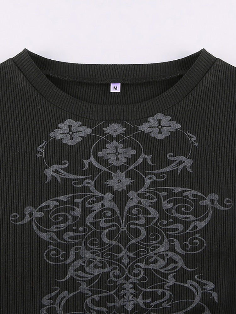 Gothic Dark Vintage Print T-Shirt