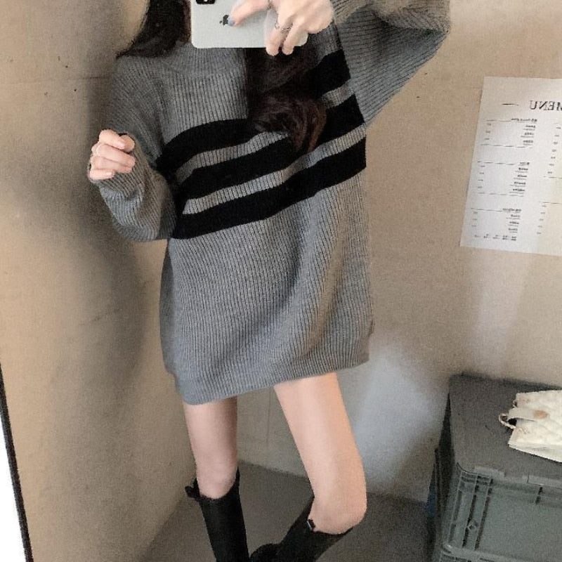 Gothic Deeptown Striped Sweater for Women