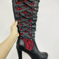 Gothic LaceUp High Heel Platform Boots