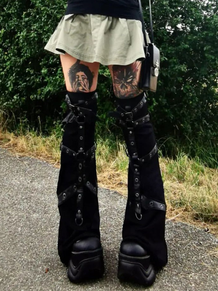 Gothic Eyelet Strap Trouser