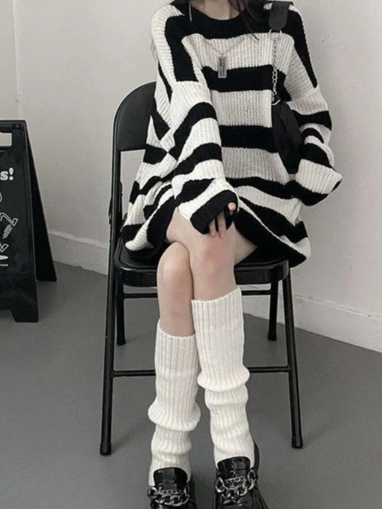 Gothic Deeptown Striped Sweater for Women