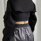 Women's Gothic jacket with short hem and belted waist for a bold look