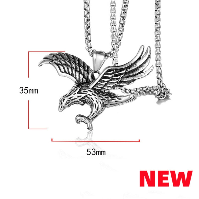 Gothic Eagle Pendant Necklace For Men