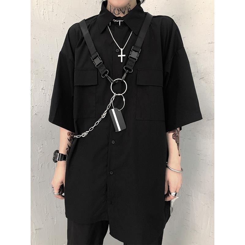 "Fashion-forward Techwear Shirt with a touch of darkness"