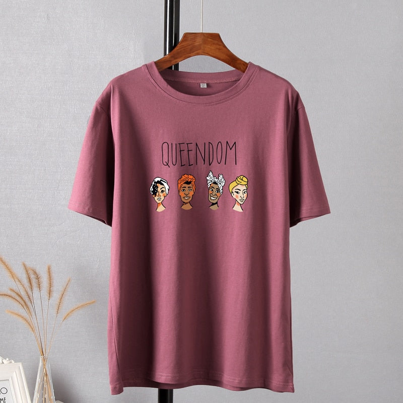 Gothic Character Printed Cotton T-Shirt