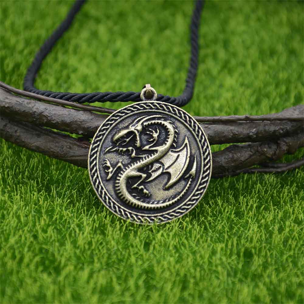 Gothic Viking Dragon Pendant Necklace