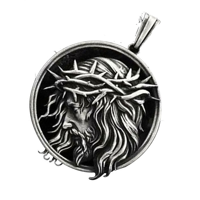 Vintage Crucifixion Crown of Thorns Jesus Necklace