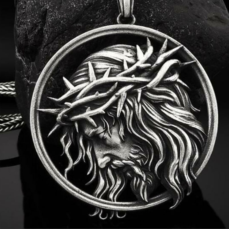 Vintage Crucifixion Crown of Thorns Jesus Necklace