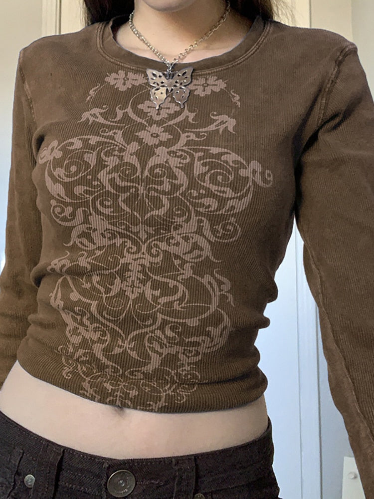Gothic Dark Vintage Print T-Shirt