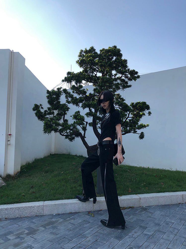 Grunge Irregular Crop Top