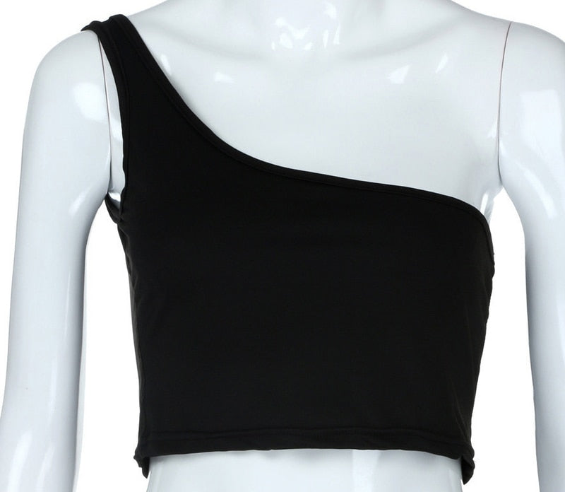 Gothic One Shoulder Tank Top
