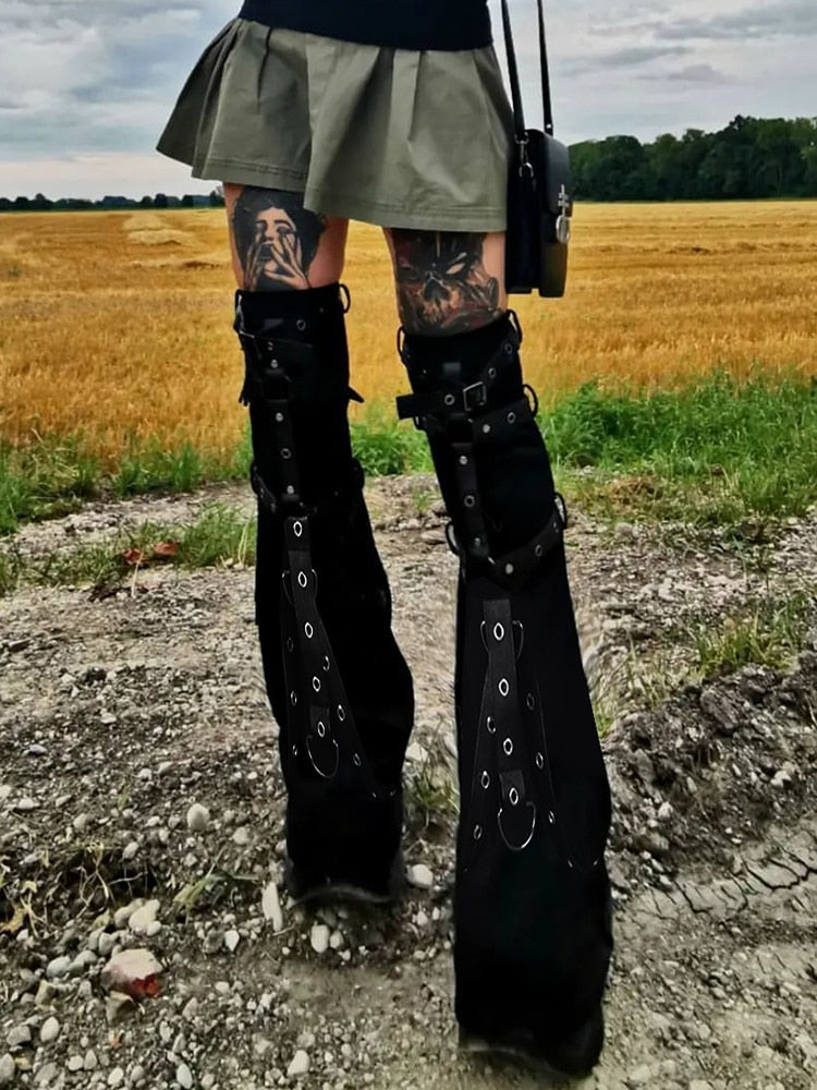 Gothic Eyelet Strap Trouser