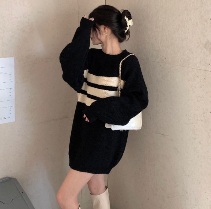 Gothic Deeptown Striped Sweater for Women