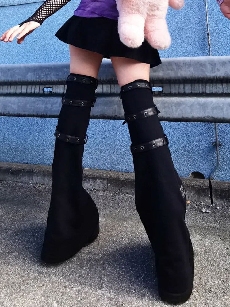 Gothic Eyelet Strap Trouser