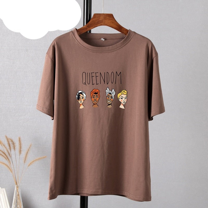 Gothic Character Printed Cotton T-Shirt