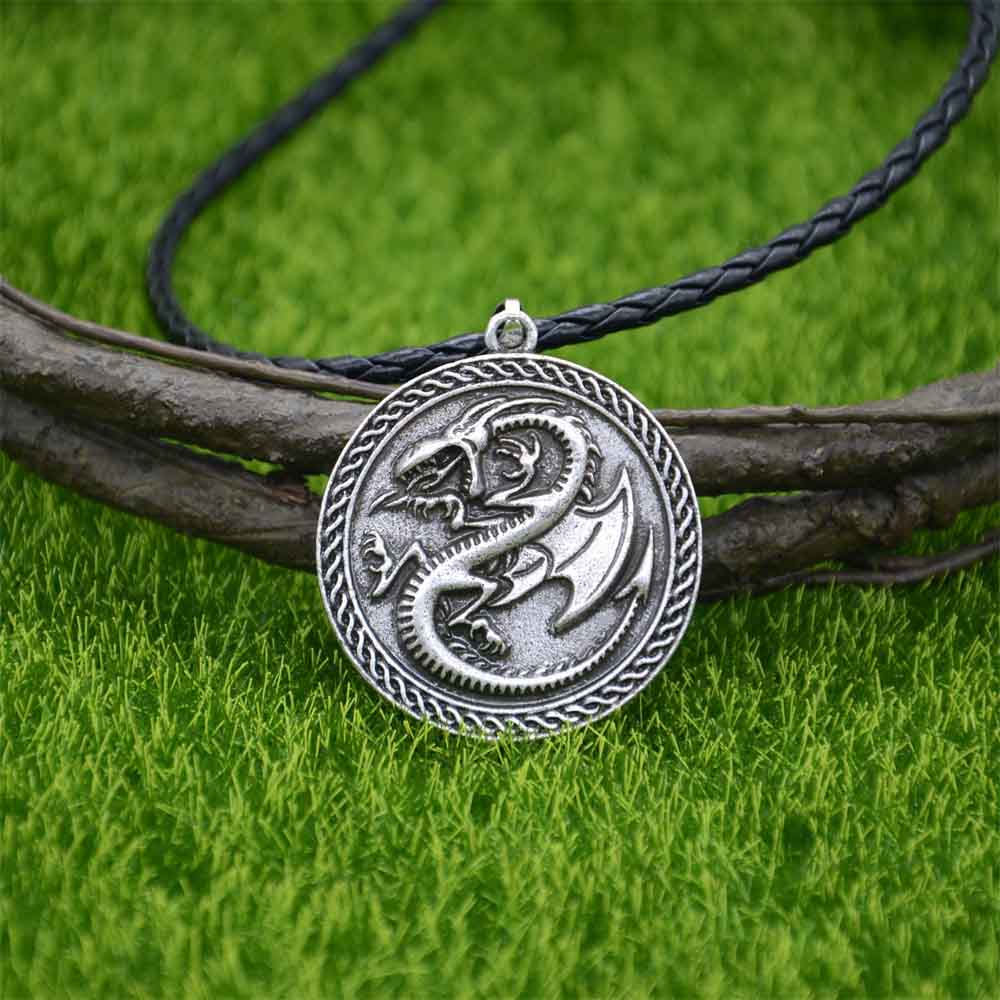 Gothic Viking Dragon Pendant Necklace