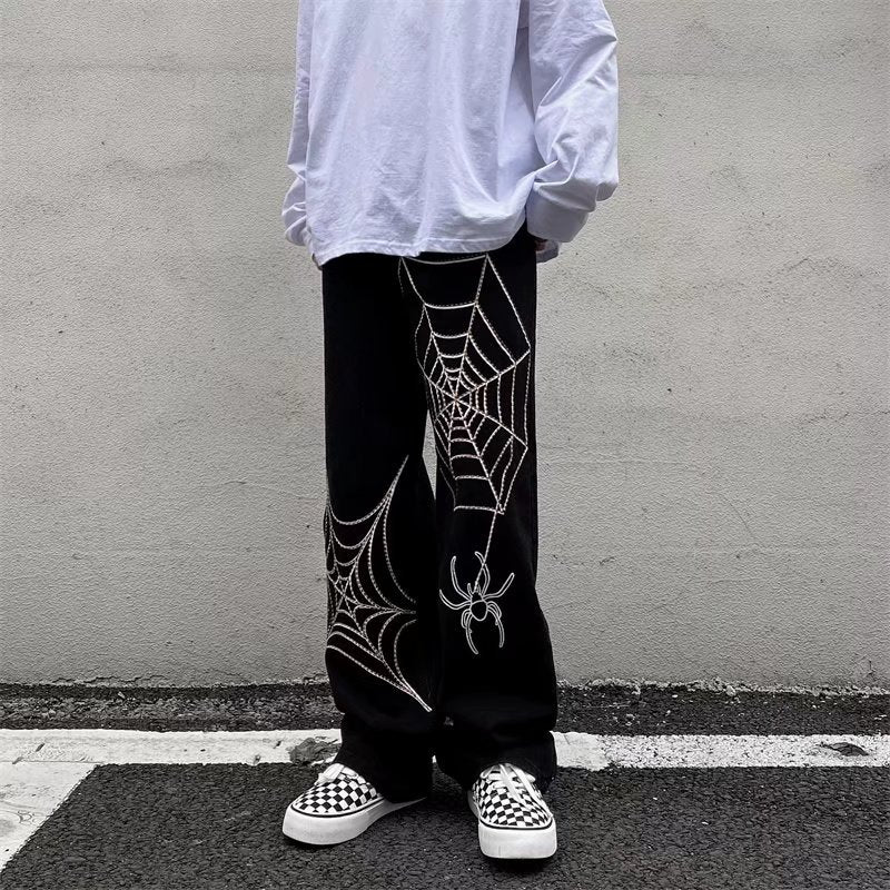 Y2K Spider Baggy Harem Pants